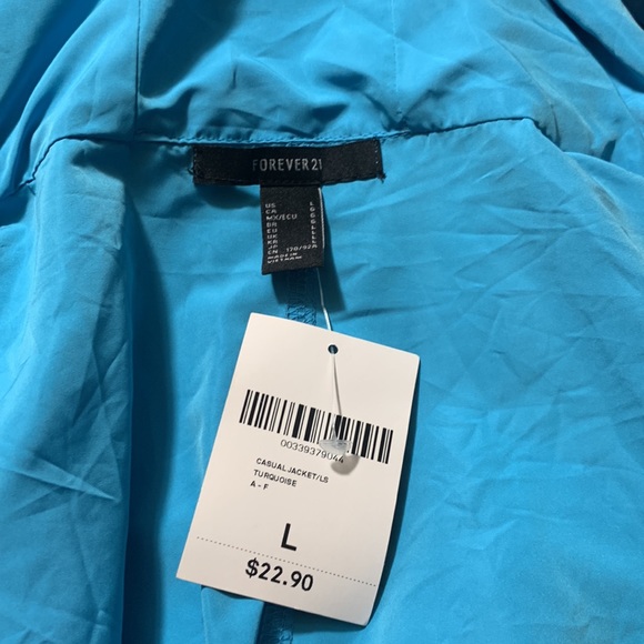 Forever 21 Large Turquoise Casual Jacket - Picture 6 of 6